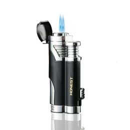 Metal Iatable Hot Blue Flame Stylish Lighter Butane Gas Unfilled Lighter Custom