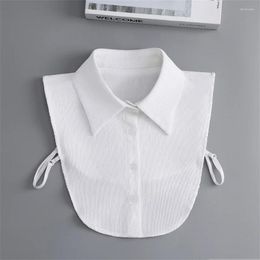 Bow Ties Mens Lapel Fake Collar Women Front Tie Ladies White Half Shirt Detachable Formal Business False Accessory