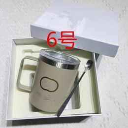 Cross-Border Stainless Steel Coffee Cup Mug Cover Box Office Handy Coffee Cup Thermal Insulation Plastic Handle Cup Top Quality