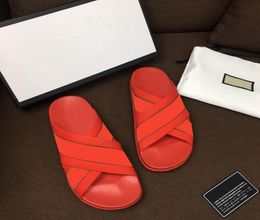 Women Cross Slippers Fashion Summer Men Flat Beach Sandals Top Designer Couples cool Slides with box large size 34463204521