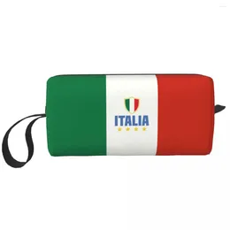 Storage Bags Custom Flag Of Italy Travel Cosmetic Bag Women Makeup Toiletry Organizer Ladies Beauty Dopp Kit