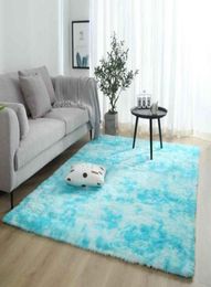 Carpets Long Hair Plush Large Bedside Tiedyeing Fluffy Area Rug For Home Living Room Nonslip Warm Bay Window Silky Floor Mats635235810098