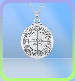 Double Sided Talisman For Good Luck of Solomon Pentacle Seal Pendant Necklace Jewellery Wicca Amulet for Men4566251