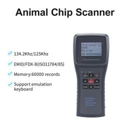 Scanners Large OLED Display Dog Cat Animal Microchip Scanner 134.2Khz Pet Chip Reader Provides PC Software