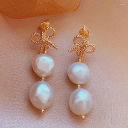 Dangle Earrings White Baroque Pearl Red Coral 18K Gold Wedding Hoop Silver Minimalist Bridal Clip-on Office Crystal Drop Men