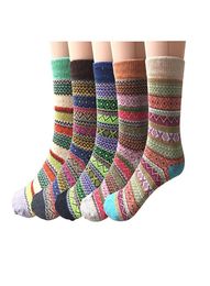 5 Pairs Womens Knit Printed Warm Wool Socks Comfortable Socks Ankle Cotton Sock Funny Ankle Non Slipper Funny Slip206780492