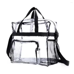 Shoulder Bags Women Transparent Tote Bag PVC Trendy Carrying Large Capacity Stylish Crossbody Adjustable Strap Travel