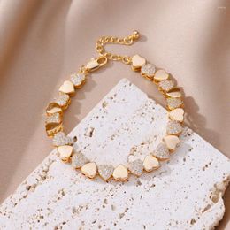Charm Bracelets Zircon Heart Bracelet For Women Stainless Steel Luxury Italian Jewellery Pulseras Mujer