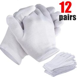 Gloves White Cotton Work Gloves for Dry Hands Handling Film SPA Gloves Ceremonial High Stretch Gloves Household Cleaning Tools