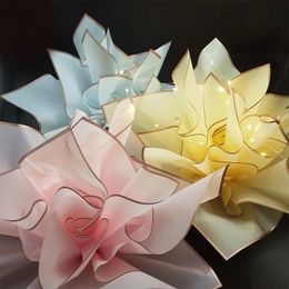 20PCS Waterproof Golden Border Wrapping Papers Gold Line Half Transparent Rose Flower Gifts Paper Florist Bouquet Plastic paper 240426