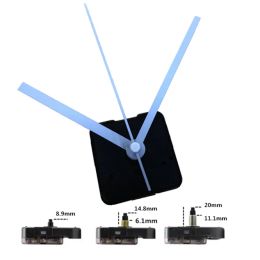 Clocks 3 years warranty Simple DIY White Hands Quartz Wall Clock Movement 6 size shaft Mechanism Replacement Parts Kit with hook