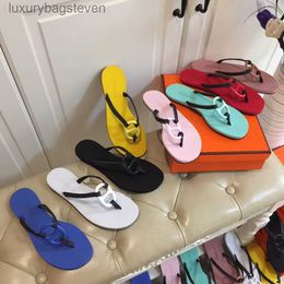 Fashion Original h Designer Slippers Slippers Summer New Funny h Pig Nose Cool Slippers Clip Foot Flat Herringbone Outside Wearing Bathroo with 1:1 Brand Logo