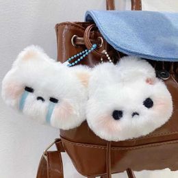 Keychains Lanyards Cartoon Cute Animal Bear Keychain Bunny Jewelry Accessories Stuffed Toys Couple Pendant Couple Key Chain High-Quality Materials