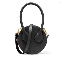 Shoulder Bags Women Leather Circular Bag Messenger Fashionable Portable Small Handbag