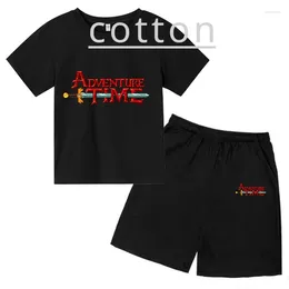 Clothing Sets Kids Print Summer Casual Cotton 2pcs Short Sleeve T-shirts Pants 3-13 Years Boys Girls Fashion Child Clothes