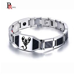 Carbon Fiber Magnetic Bio Energy Bracelets for Men Stylish Scorpion Healthy Therapy Link Chain Male Bracelet 846quot7523599