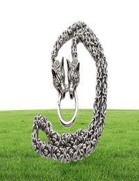 Mens Wolf Head Necklace Steel HeavyViking Wolf Norse Jewelry Necklaces Chain Diameter 7mm Y2009189310235