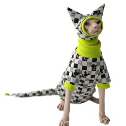 Clothing Hairless Cat Sweater, Devon Rex, Fourlegged Outfits, Warm Sphinx Clothes, Tail Cover Set, Clothes for Sphynx Cat Costume