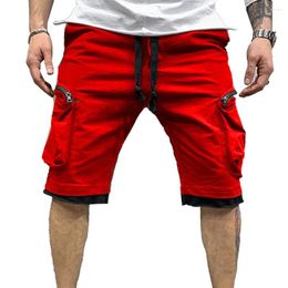 Men's Shorts Short Pants Beach Holiday Drawstring Fitness Five Point Hiking Lastic Waist Mens Sports Workout Zip