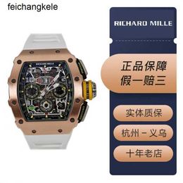 Milles Watch Richamills Watches Swiss Wristwatch Mechanical Rm1103 Mens Watch Satin Matte Titanium Alloy Material Large Calendar Timing Month Automatic Mechanic