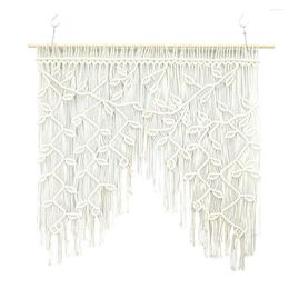 Decorative Figurines Hand Woven Window Curtains Leaf Pattern Wall Hanging Macrame Door Curtain Suitable For Kitchens Living Rooms Bedrooms