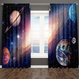 Curtain 2panels Space Universe Starry Sky Interstellar Galaxy Colorful Rod Pocket For Living Room Office Home