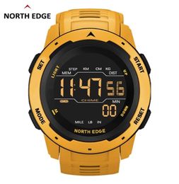 NORTH EDGE Men Digital Watch Men039s Sports Watches Dual Time Pedometer Alarm Clock Waterproof 50M Digital Watch Military Clock9888723