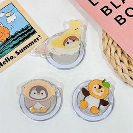 Cell Phone Mounts Holders Korean Cute Cartoon Penguin Magnetic Phone Griptok Grip Tok Holder For iPhone 15 14 Max For Magsafe Braceket Stand Support Ring