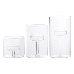 Candle Holders 3Pcs Clear Glass Tealight Votive Tea Lights Holder For Wedding Party Centerpieces