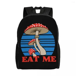 Backpack Eat Me Mushroom For Men Women School College Student Bookbag Fits 15 Inch Laptop Bags