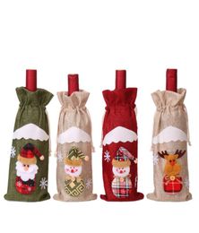 Christmas Decorations Red Wine Bottle Cover Bags Santa Claus Gift Bags Champagne wine Bag Xmas el Decoration9299357