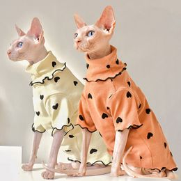 Clothing Cotton Soft Winter Bottoming Shirt Sphinx Hairless Cat Clothes Devon Rex Spring Autumn Kitten Outfits Clothes for Cat Sphynx