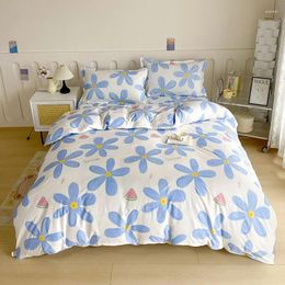 Bedding Sets Blue Flower Duvet Cover Yellow Floral Comforter 3 Pieces Set Cartoon Fruit Watermelon Reversible Quilt