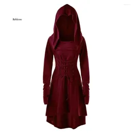 Casual Dresses Fashion Gothic Halloween Renaissance Mediaeval Dress Knee-length HatCosplay Princess Boho Victorian