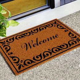 Carpets PVC Entrance Doormat Antiwear Anti Slip Waterproof Bathroom Carpet Indoor Outdoor Faux Coconut Fibre Rugs Hollow Door Floor Mats