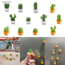 Fridge Magnets 6 pieces/set of 3D cute fleshy plant magnet message stickers for kitchen refrigerant magnet buttons cactus decoration accessories WX