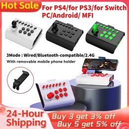 Albums 1/2pcs Arcade Joystick for Ps4/ps3/switch/pc/android/mfi 3 Mode Bluetooth Wired Wireless Street Fighter Controller Support Turbo