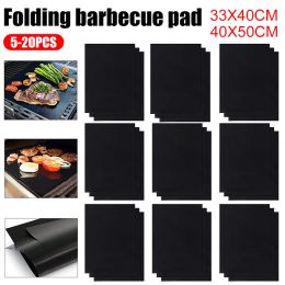 Accessories Nonstick BBQ Accessories Grill Mat Barbecue Outdoor Baking Pad Reusable BBQ Cooking Grilling Sheet for Party Grill Mat 50x40CM