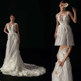 Abiti da sirena Le pieghe per matrimoni innamorate maniche a corto designer Appliques tulle Corte senza schienale con abito da sposa su misura per dimensioni plus size vestidos de nolia