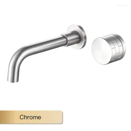 Bathroom Sink Faucets Luxury Gun Gray Brass Faucet Single Handle 2-hole Cold And Dual-control Wall-type Design Basin