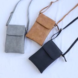 Bag Fashion Women Crossbody PU Leather Mobile Phone Purse Bags Solid Flap Messenger Small Female Shoulder Handbag For