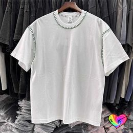 Men's T-Shirts 2024 Spring Summer Grn Nd Sewing T-shirt Men Women White Oversize T High Quality Tops Short Seve H240507