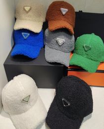 Winter Unisex Designers Ball Caps Artificial Lamb Wool Women Travel Warm Spring Hats Men Baseball Cap 7 Colours Fashion Plush Hat8186782