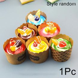 Decorative Flowers Colourful Artificial Fruit Cakes Cupcake Dessert Model Fake Kitchen Table Cabinet Shelf Decoration Pography Props