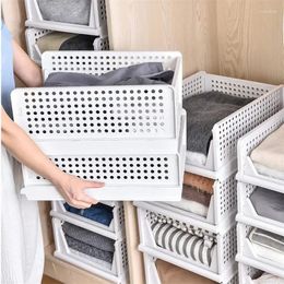 Storage Bags Folding Rack Basket Wardrobe Clothes Layered Partition Shelf Stackable Kitchen Toy Books Organize