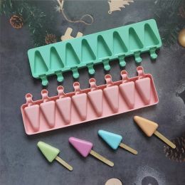 Candles 8 Cavities Triangle Silicone Ice Cream Mould DIY Geometry Chocolate Cake Candy Jelly Ice Baking Mould Soap Candle Making Set Gift