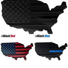 New 1Pcs USA Map National Flag Fender Emblem,American Pattern Stickers Black Metal Badge,3D Aluminium Car Door Interesting Decorate