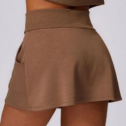 Active Shorts Summer Tennis Skirts Pocket Women Golf Pantskirt Sports Fitness High Waist Yoga Running Skirt Gym Workout Clothing