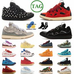 laving Studded Leather Curb Sneaker Black Poppy Red Light Blue Gum Dept Pale Pink Multi Dark Grey Tan Taupe Taurus LVR Exclusive FuchsiA4EW#