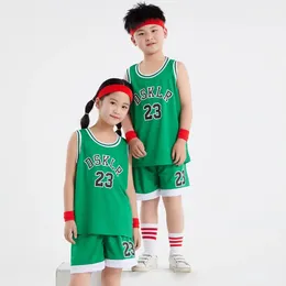 Clothing Sets 24/25 Children's Suit Boy Girl Fans Basketball No. 23 Bull Game Team Uniform Training Vest And Shorts